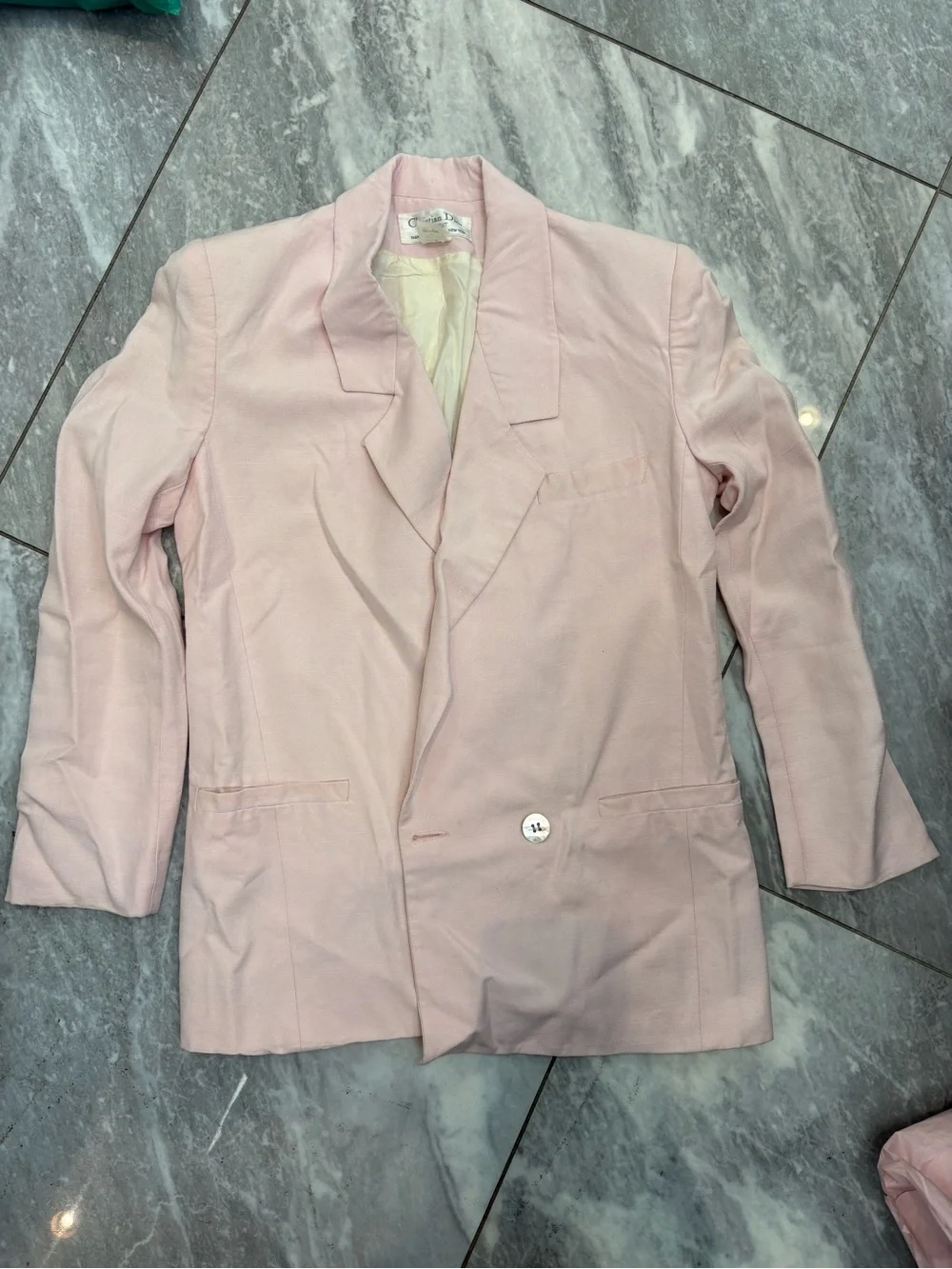 VINTAGE Christian Dior Light Pink Double-Breasted Blazer in PERFECT condition
